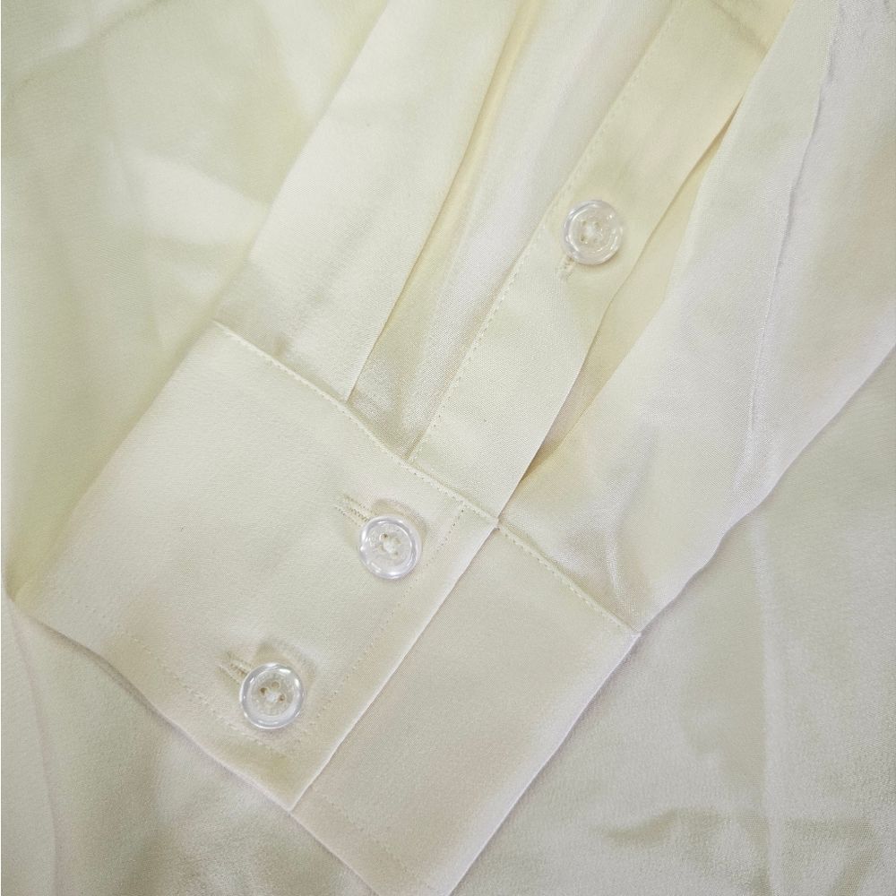 Kate Spade Bow Placket 100% Silk Long Sleeve Go Fly a Kite Collared Blouse Top S - Picture 7 of 9